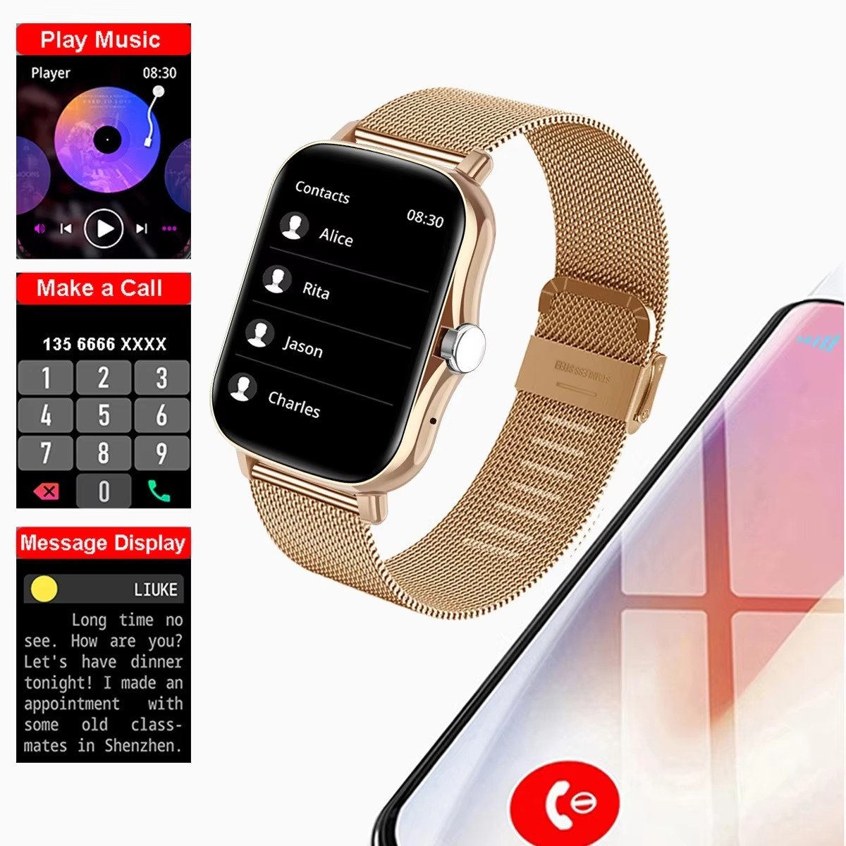 1,83-дюймовые водонепроницаемы – обзор и цена Smartwatch Instagram